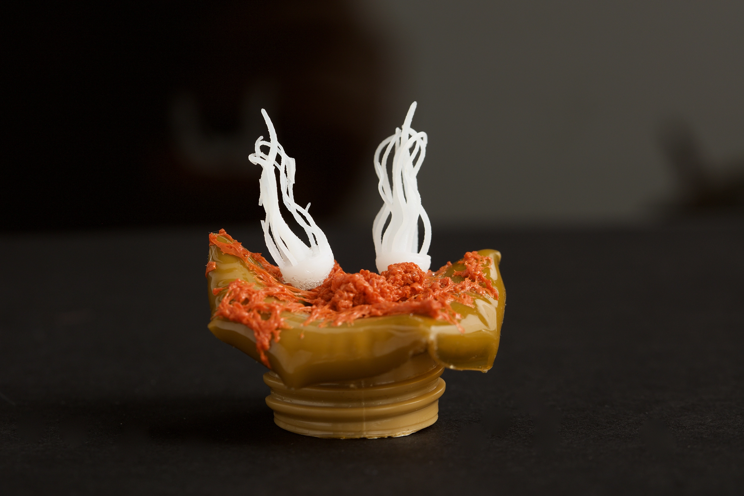 The Plastic Age: plastiglomerate sculpture made from various plastic packaging