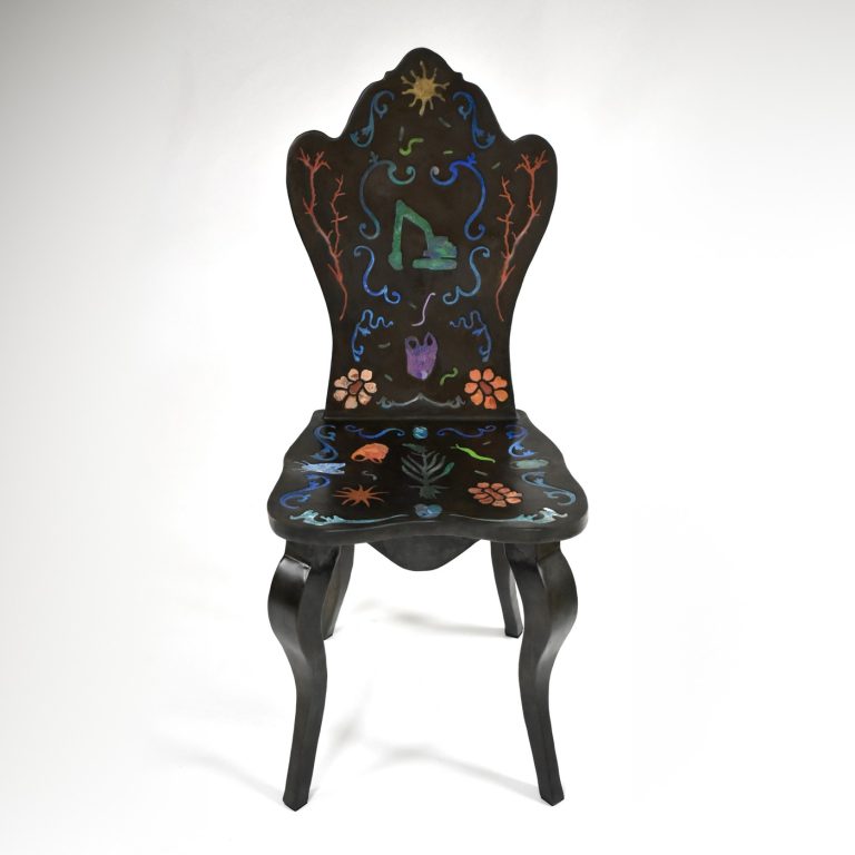 Pietra Plastica Chair by Coline Le Quenven, welded steel inlaid with melted HDPE bottle caps