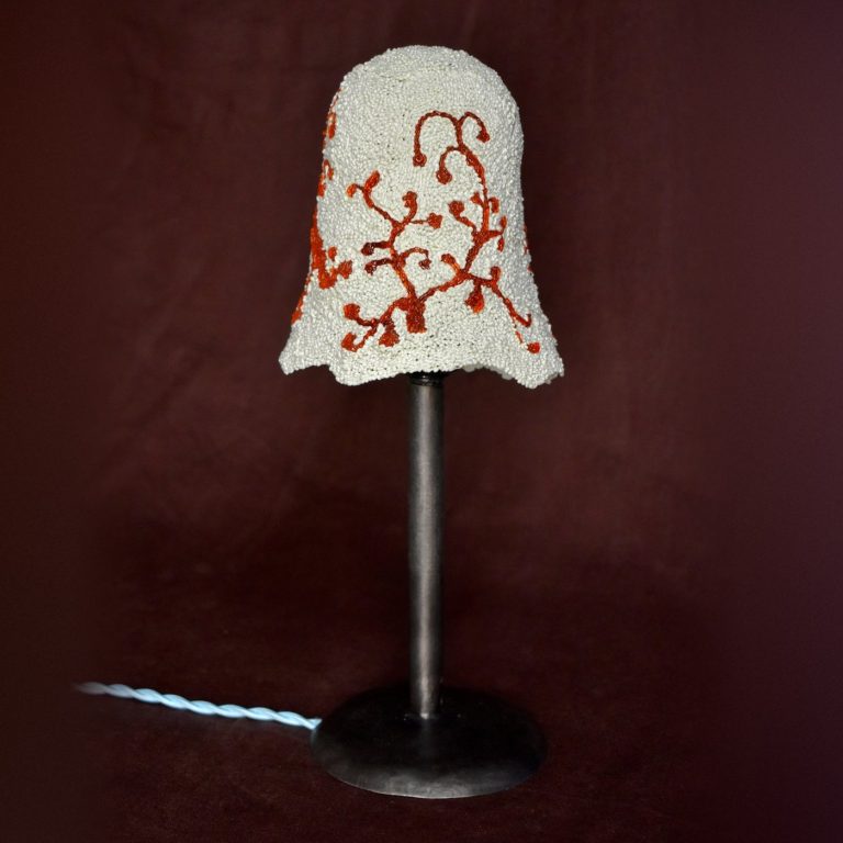 Small lamp with coral pattern shade by Coline Le Quenven