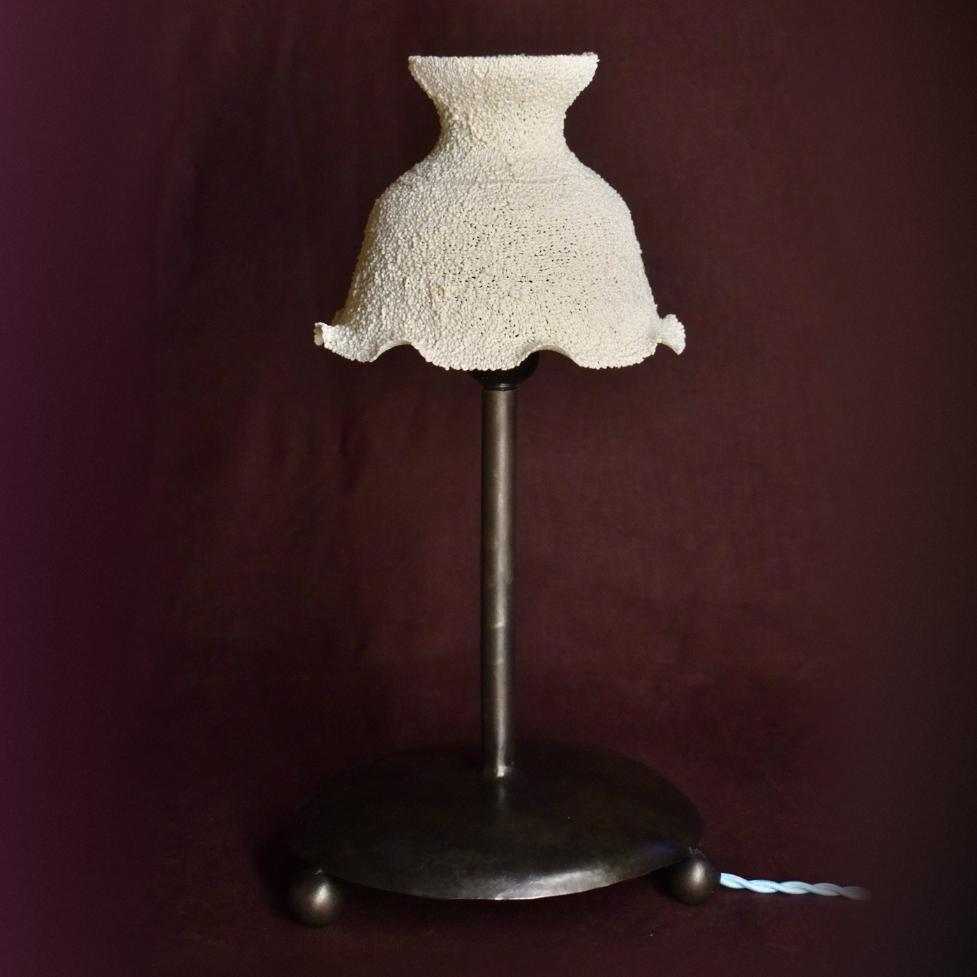 Small lamp with ruffled shade by Coline Le Quenven
