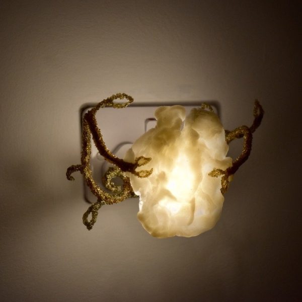 Hylas and the Naiads night light glowing on the wall